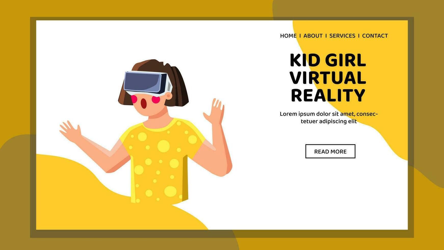 Jeu enfant fille virtuel réalité vecteur