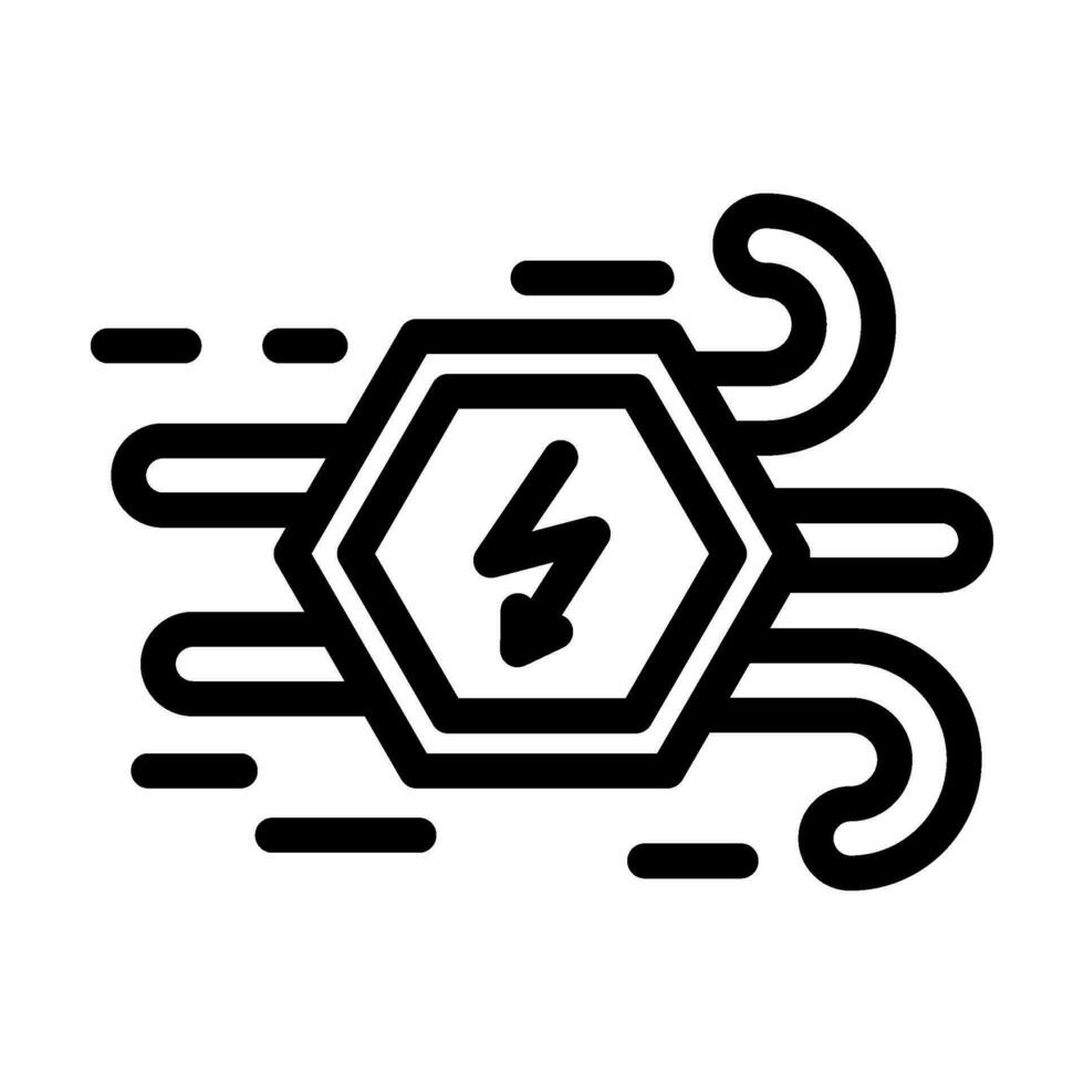 énergie vent turbine ligne icône vecteur illustration