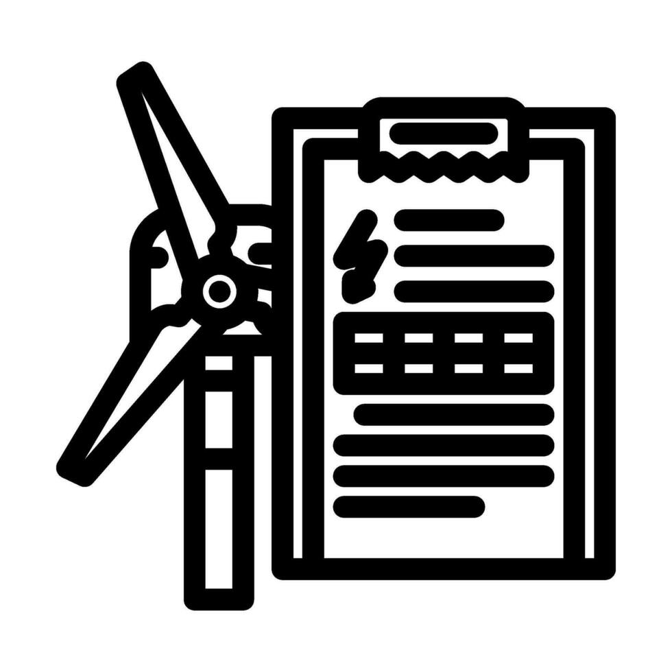 énergie recherche vent turbine ligne icône vecteur illustration