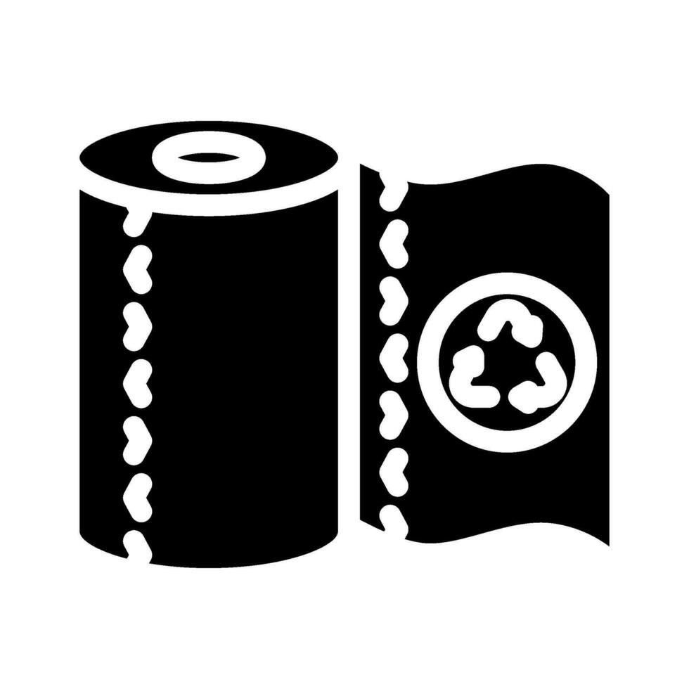 recyclage papier serviette glyphe icône vecteur illustration