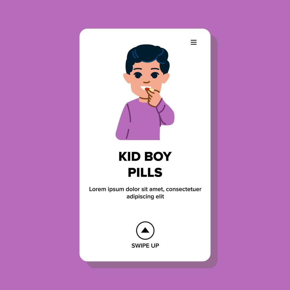 enfant enfant garçon pilules vecteur