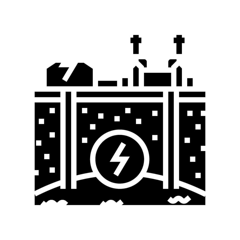 électricité géothermie énergie glyphe icône vecteur illustration