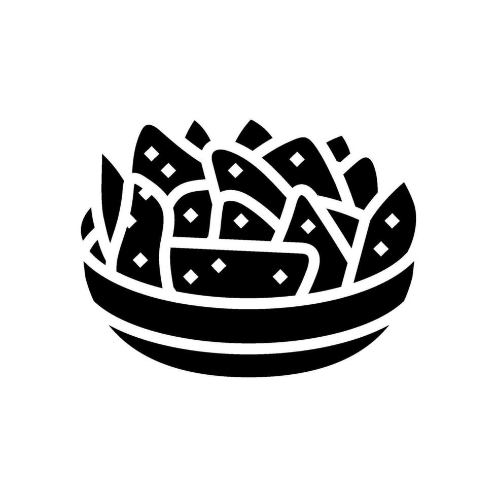 Nachos mexicain cuisine glyphe icône vecteur illustration