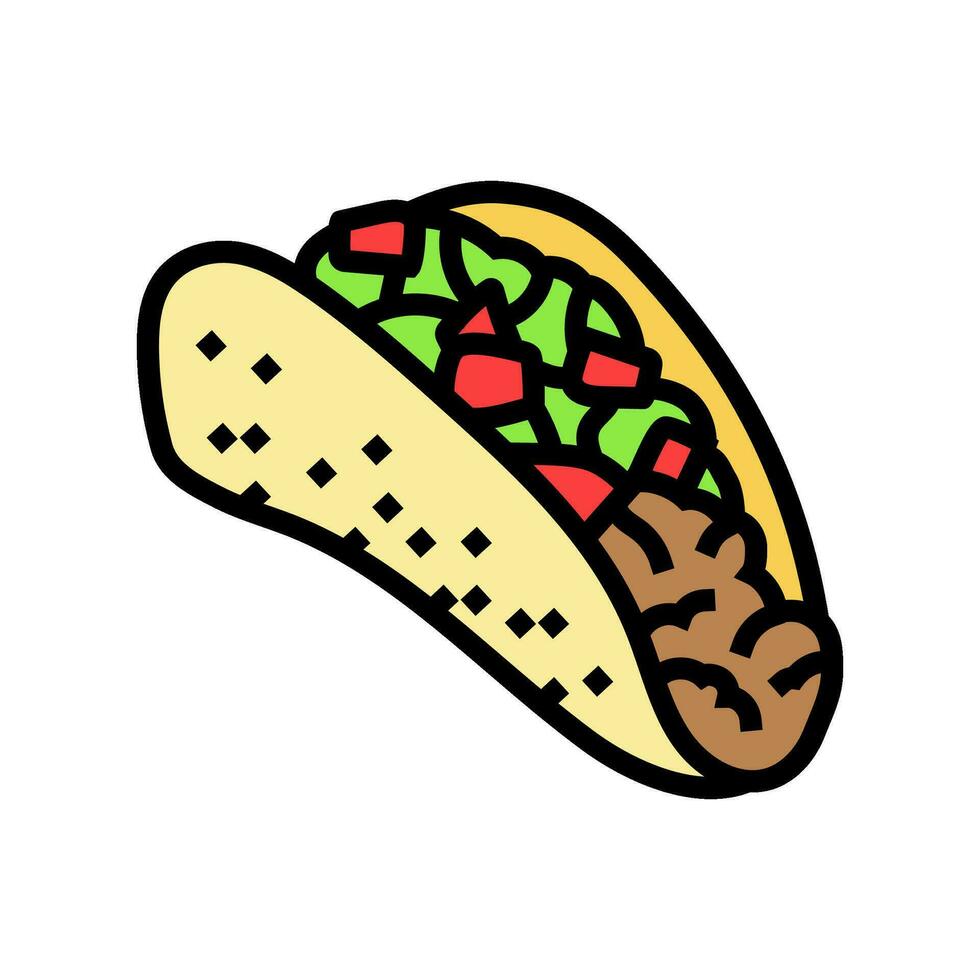 tacos mexicain cuisine Couleur icône vecteur illustration