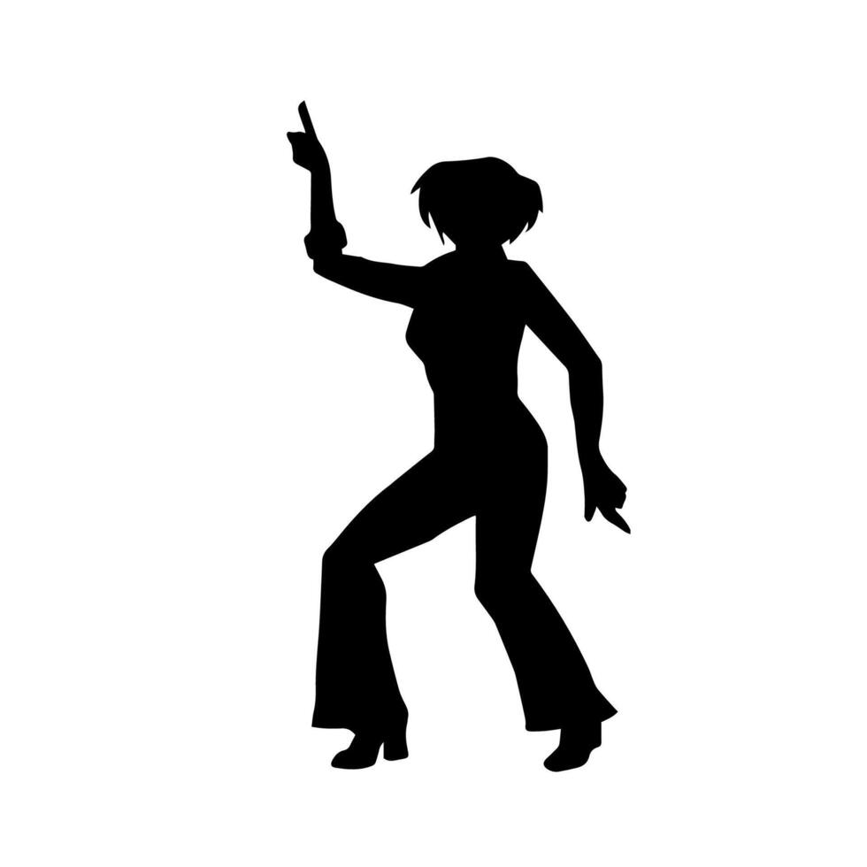 silhouette de une svelte femelle dans Danse pose. silhouette de une femme dansant. vecteur