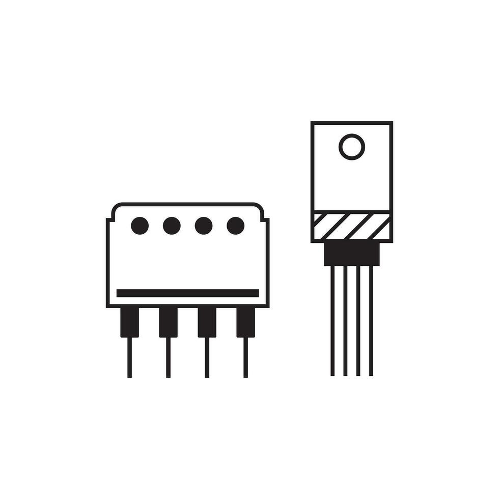 semi-conducteur icône signe symbole conception vecteur