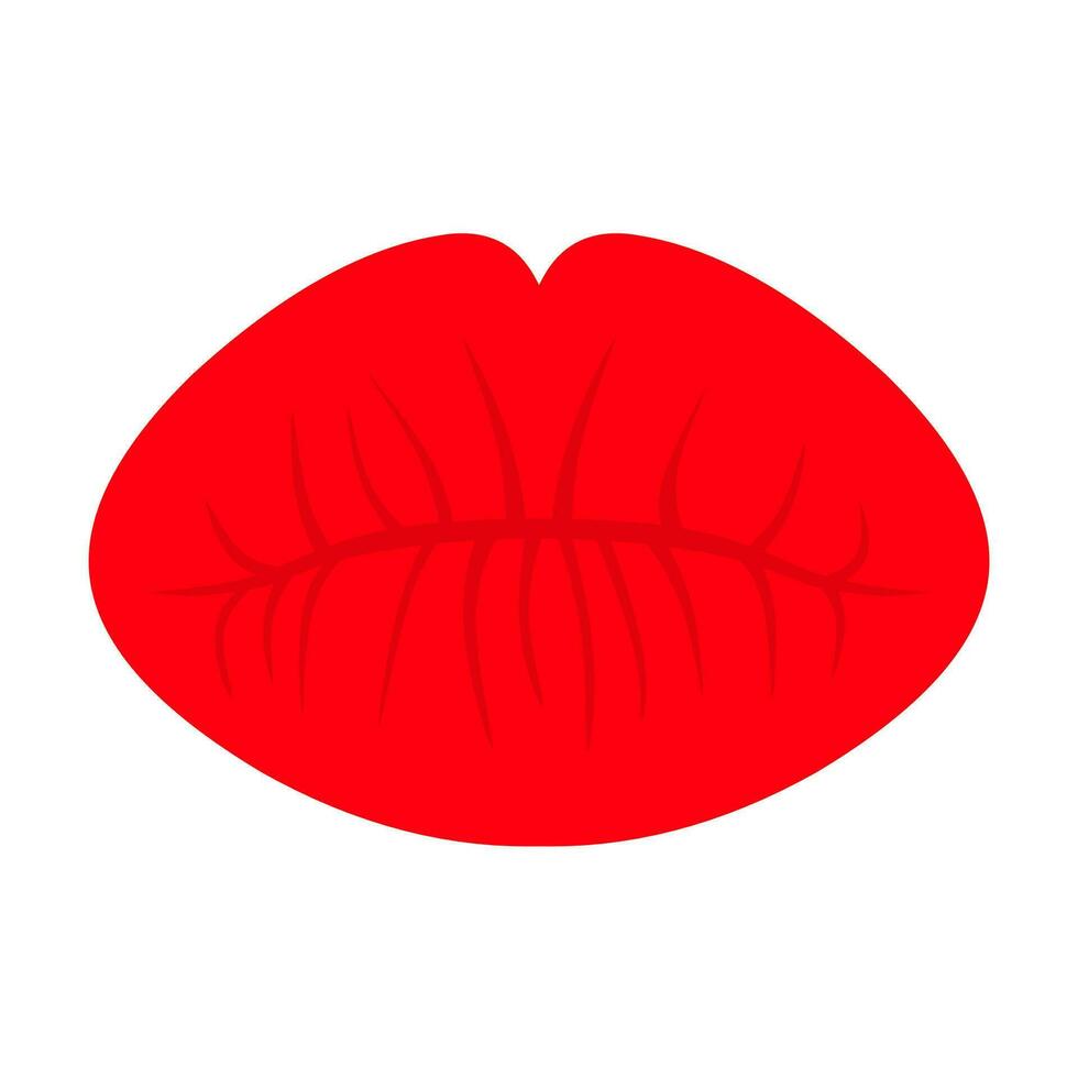 sexy rouge femelle lèvres sur une blanc Contexte. baiser en forme de lèvres sont génial pour une l'amour logo. vecteur