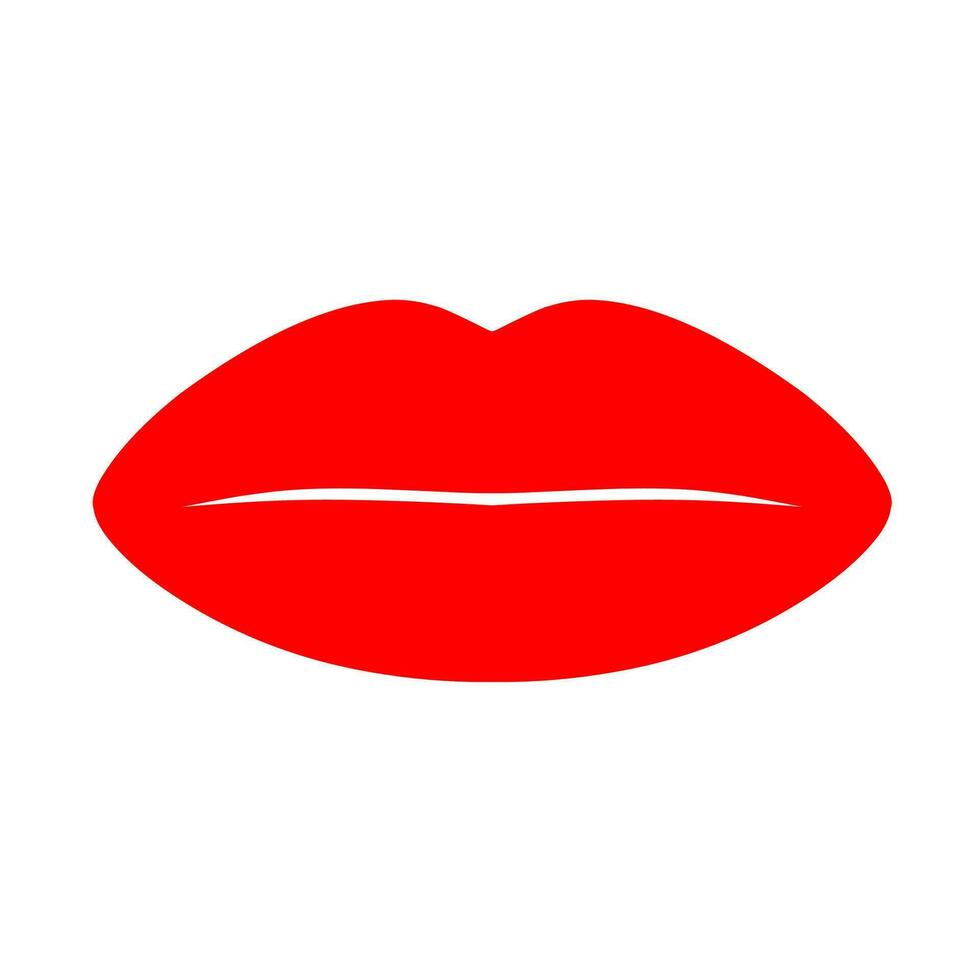 sexy rouge femelle lèvres sur une blanc Contexte. audacieux lèvres sont génial pour l'amour logos. vecteur illustration