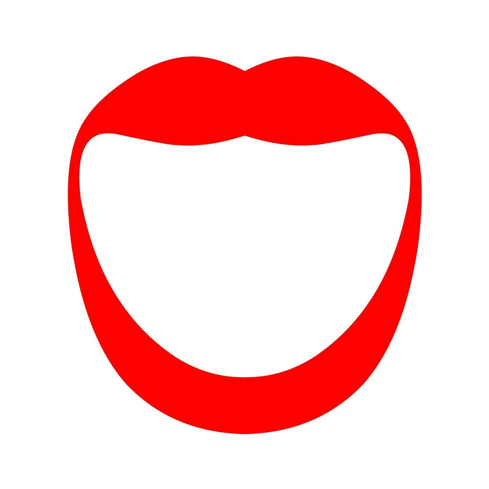 sexy rouge femelle lèvres sur une blanc Contexte. ouvert audacieux lèvres sont génial pour une l'amour logo. vecteur illustration