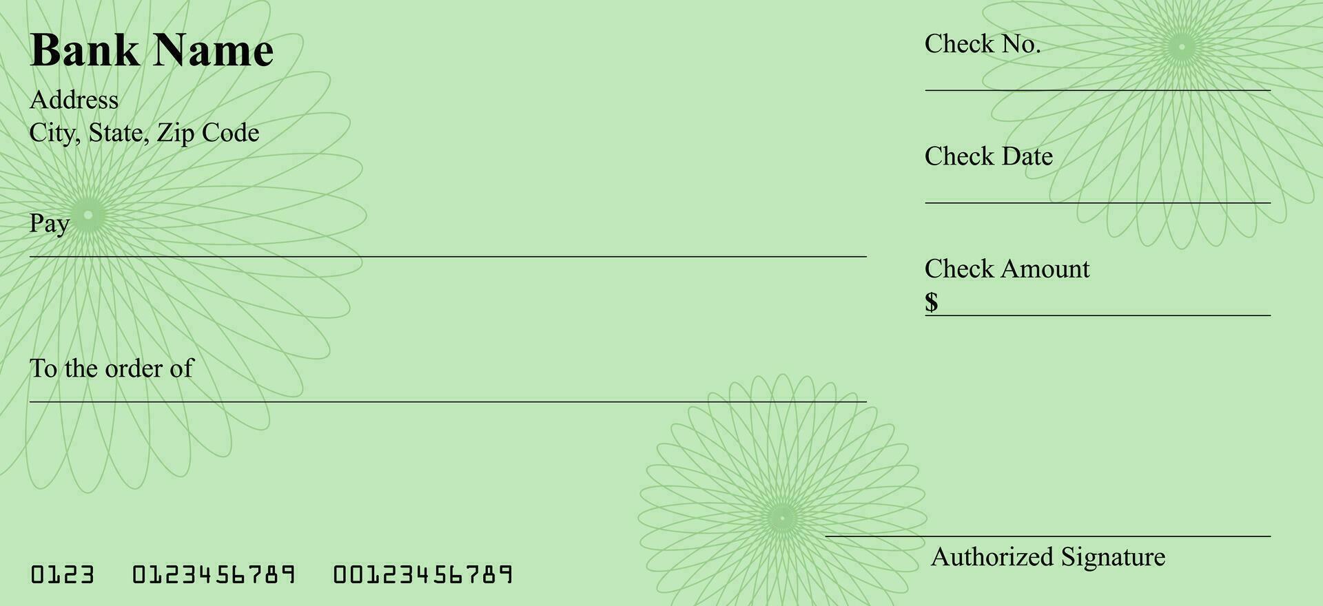 vecteur de Vide banque ou personnel vérifier. paiement, argent, espèces, monnaie, vérifier, billet de banque