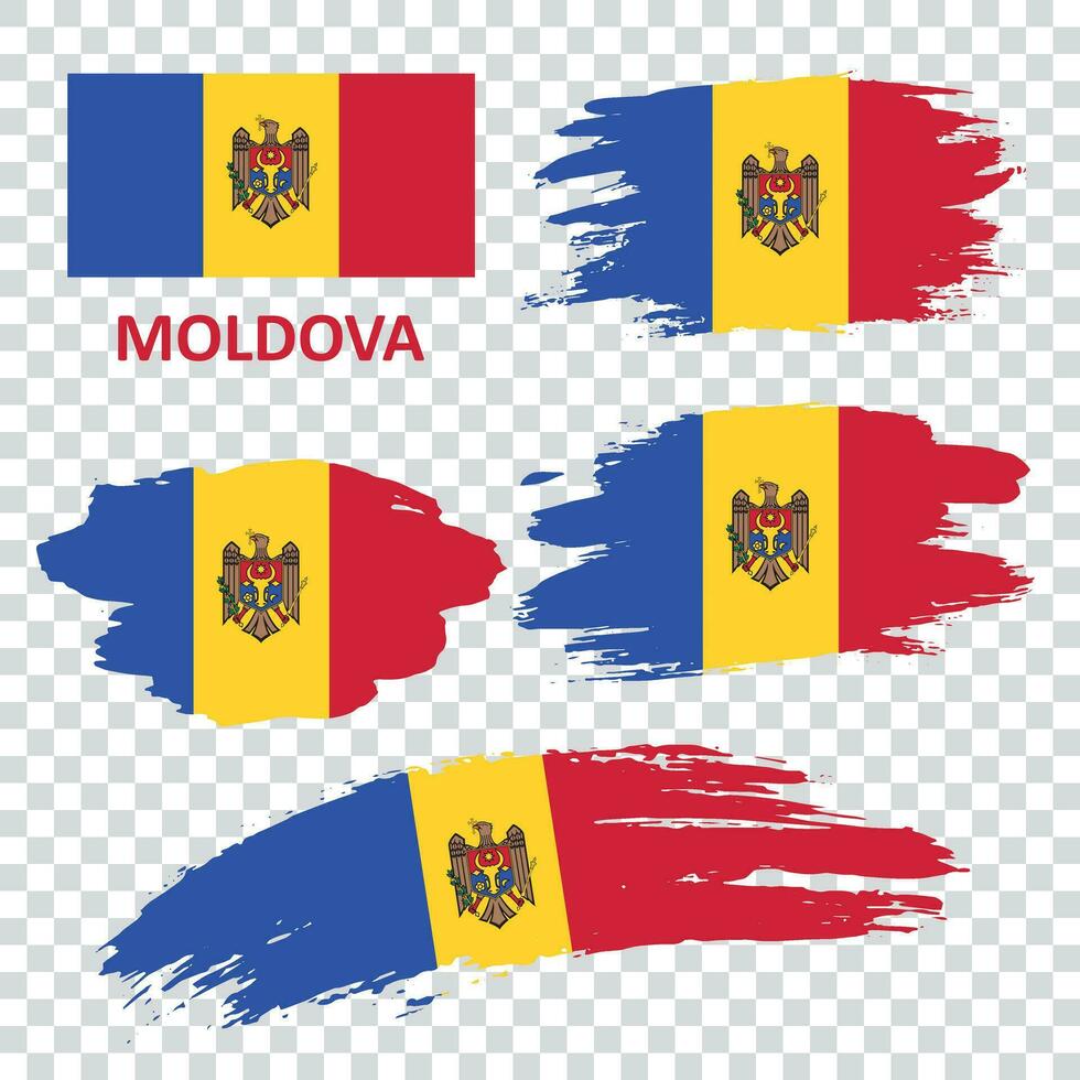 ensemble de vecteur drapeaux de Moldavie