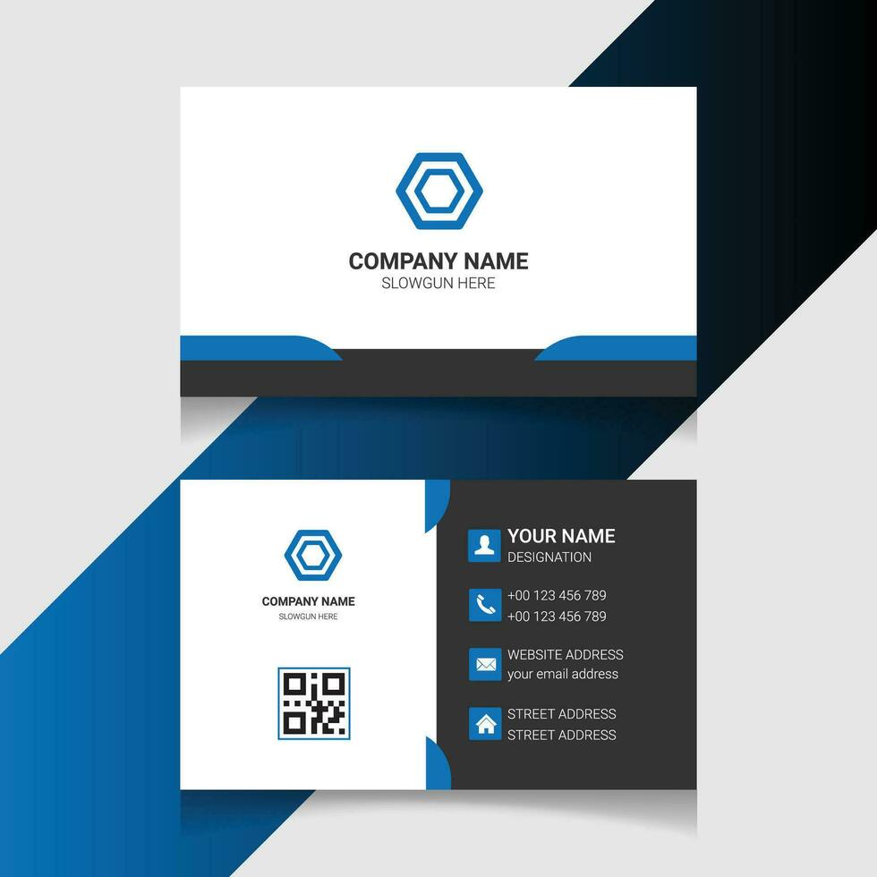 professionnel affaires carte modèle conception blanc noir bleu Couleur vecteur