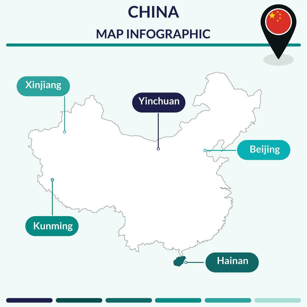 infographie de Chine carte. carte infographie vecteur