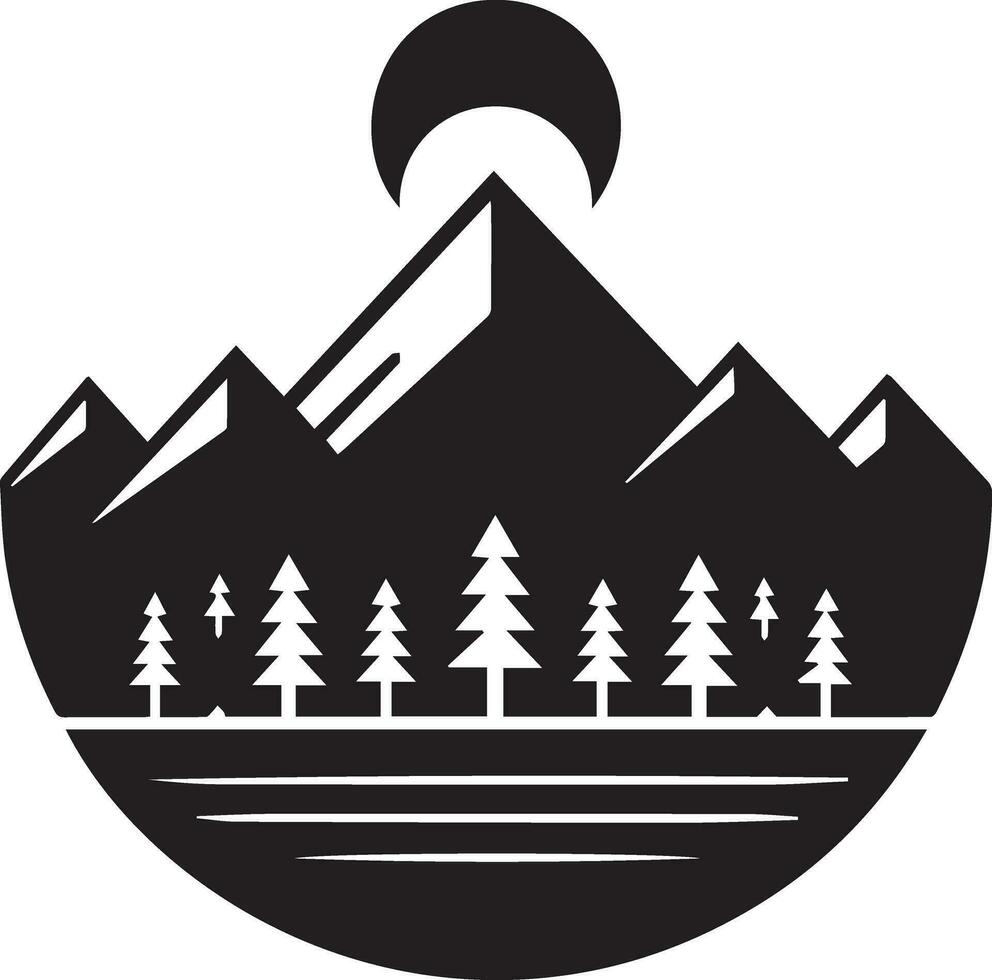 Montagne logo vecteur art illustration, une noir Couleur Montagne logo