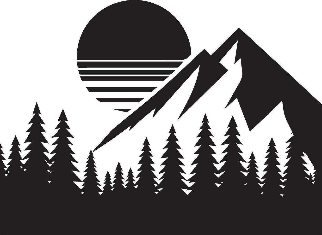 Montagne logo vecteur art illustration, une noir Couleur Montagne logo