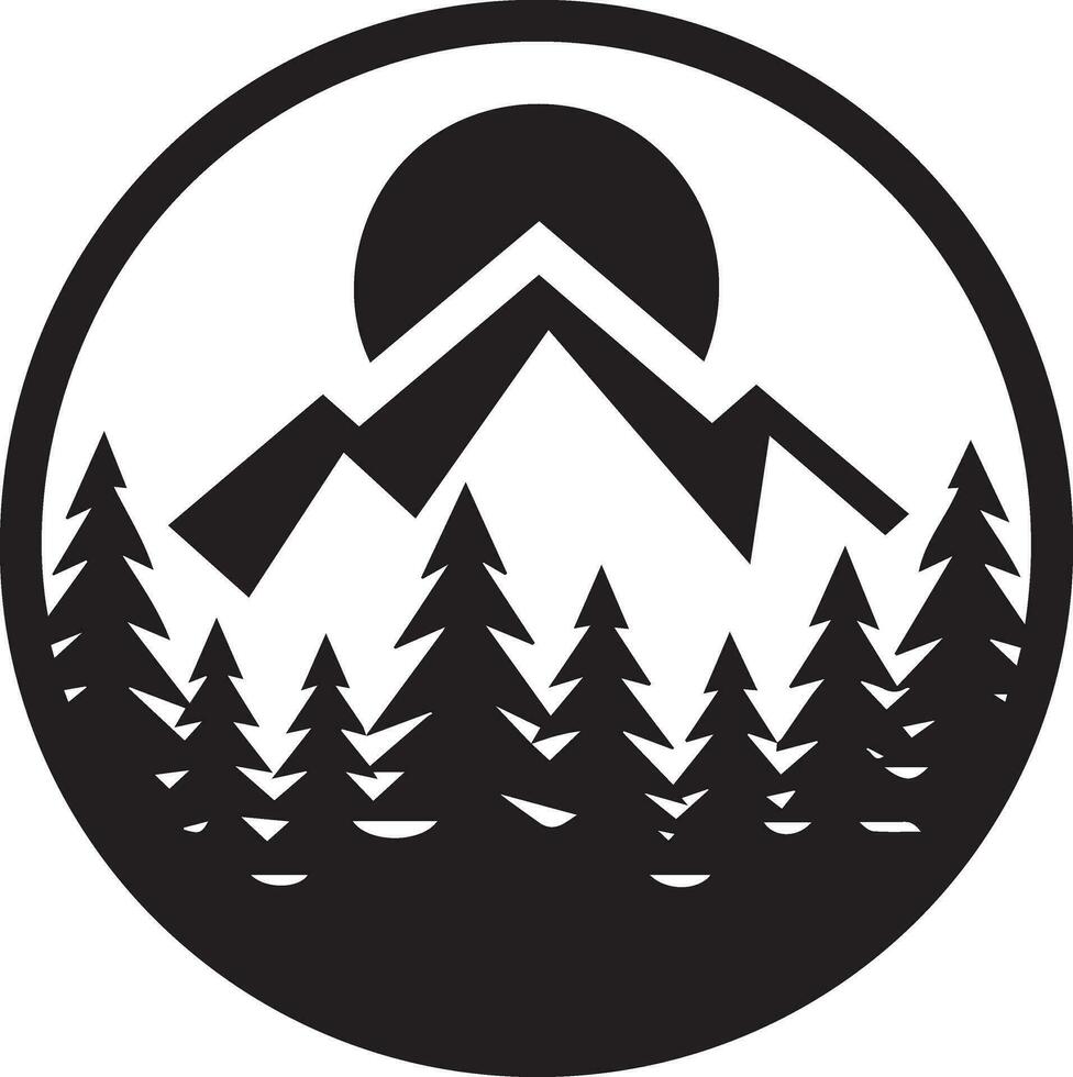 Montagne logo vecteur art illustration, une noir Couleur Montagne logo