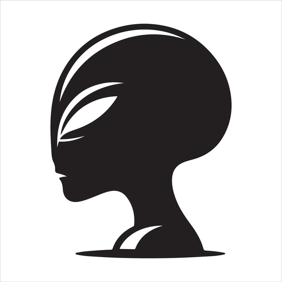 minimal extraterrestre icône vecteur silhouette noir Couleur