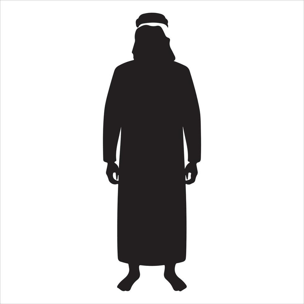 arabe musulman homme vecteur silhouette, une musulman homme pose vecteur