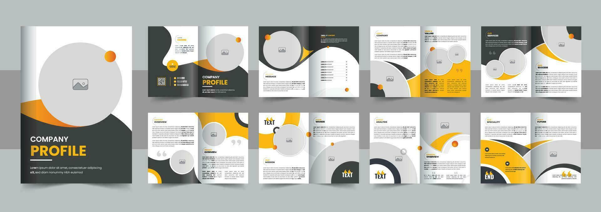 modèle de conception de brochure d'entreprise moderne, vecteur de mise en page multipage de profil d'entreprise