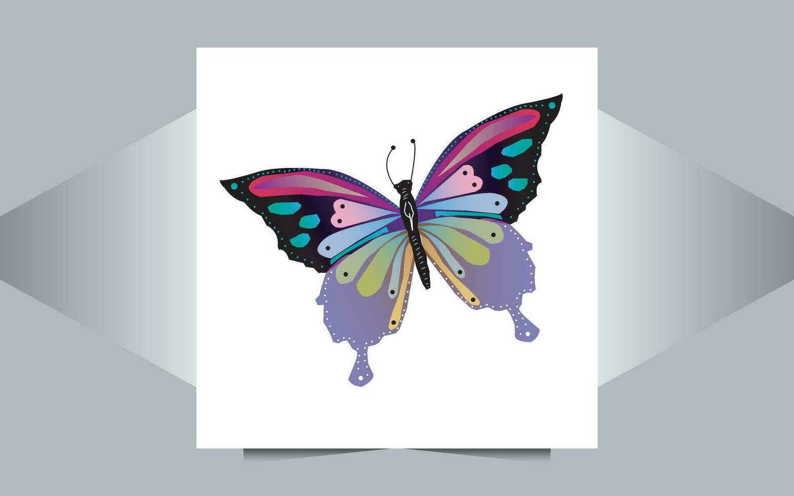coloré beauté papillon réaliste conception vecteur