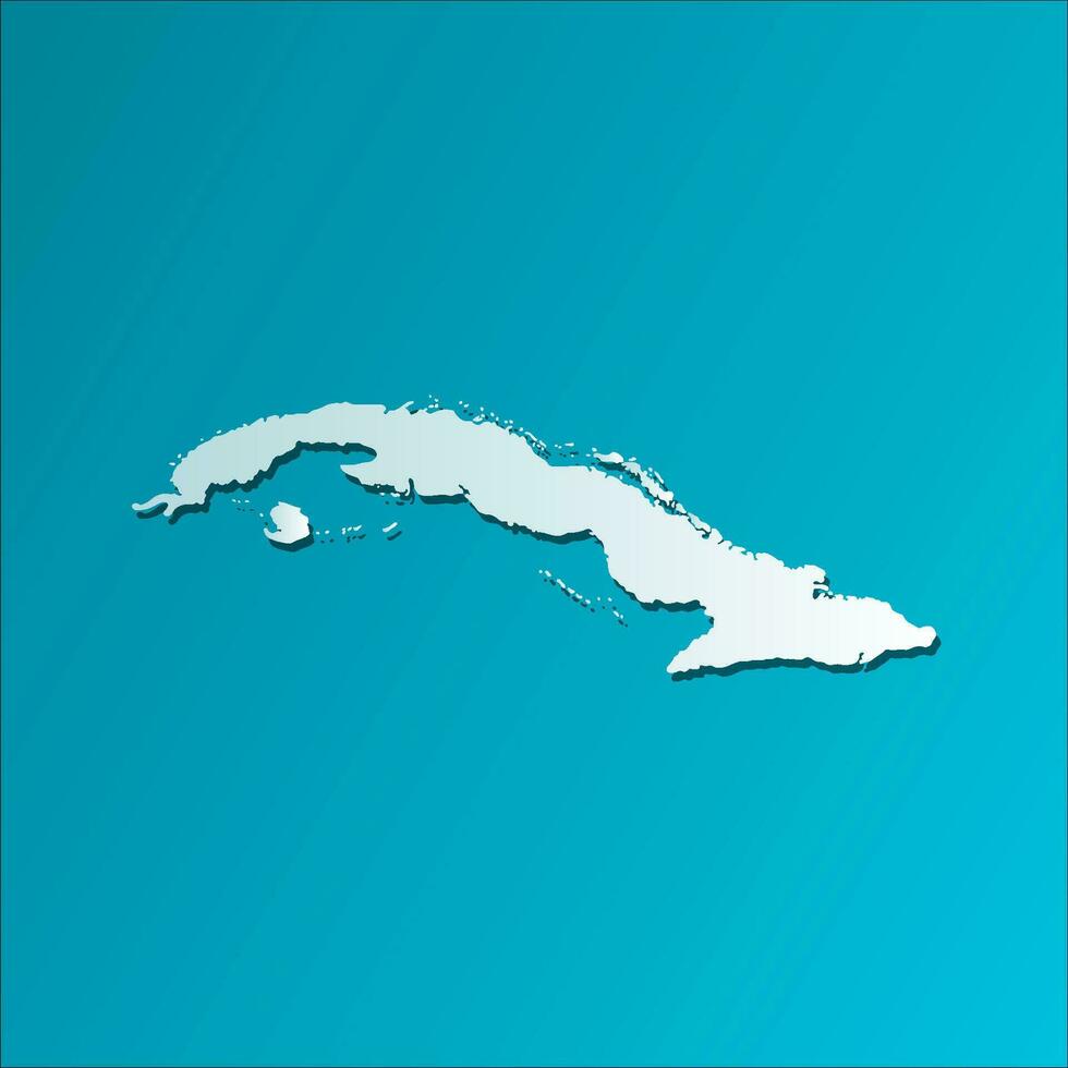 vecteur isolé simplifié illustration icône avec bleu silhouette de Cuba carte. foncé bleu Contexte