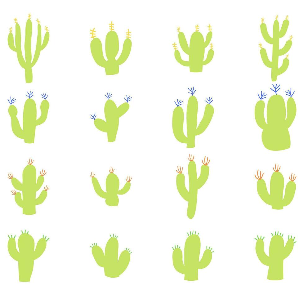 cactus ensemble icône. plante vecteur
