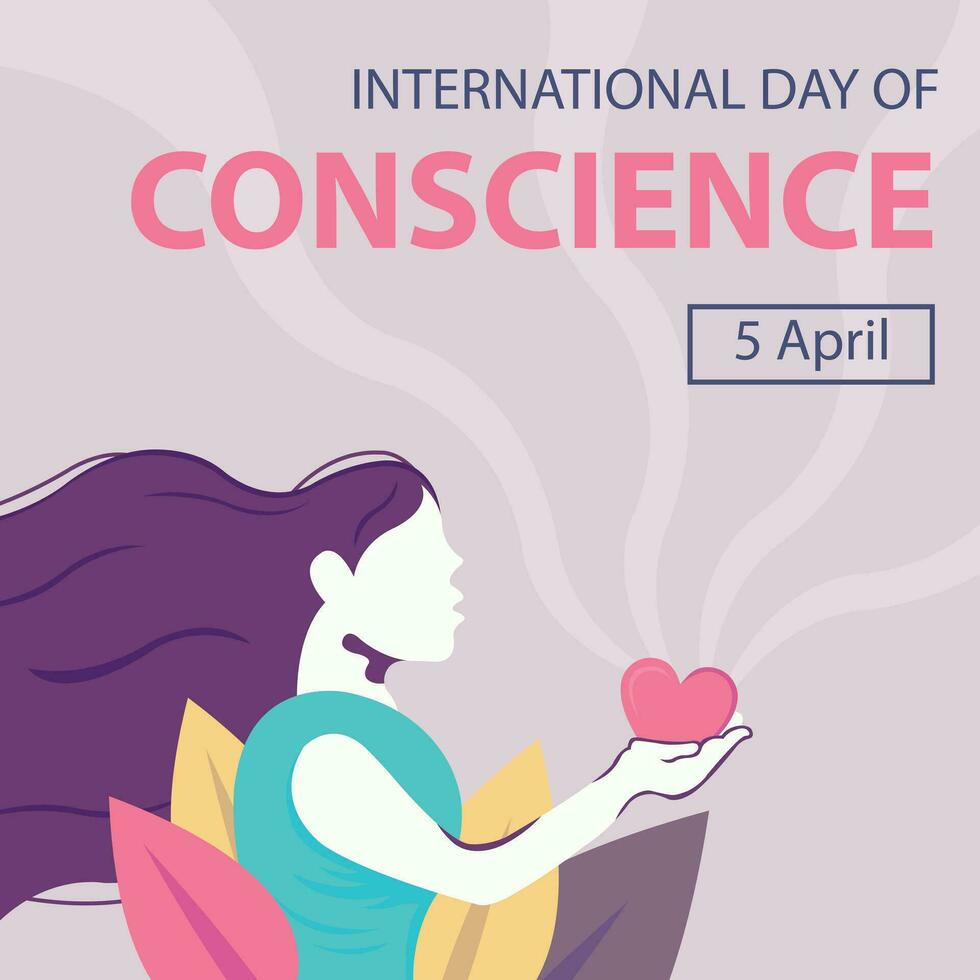 illustration vecteur graphique de une femme avec longue cheveux en portant une cœur, parfait pour international jour, international journée de conscience, célébrer, salutation carte, etc.