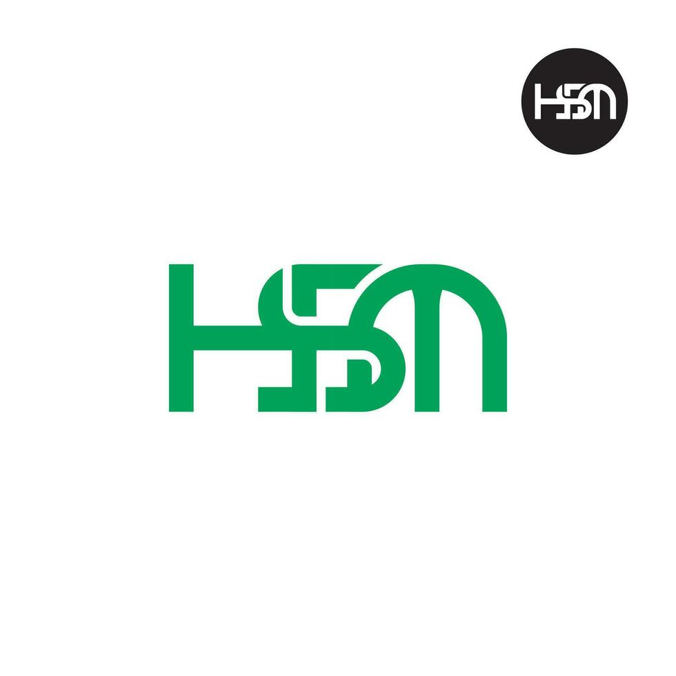 lettre hsm monogramme logo conception vecteur