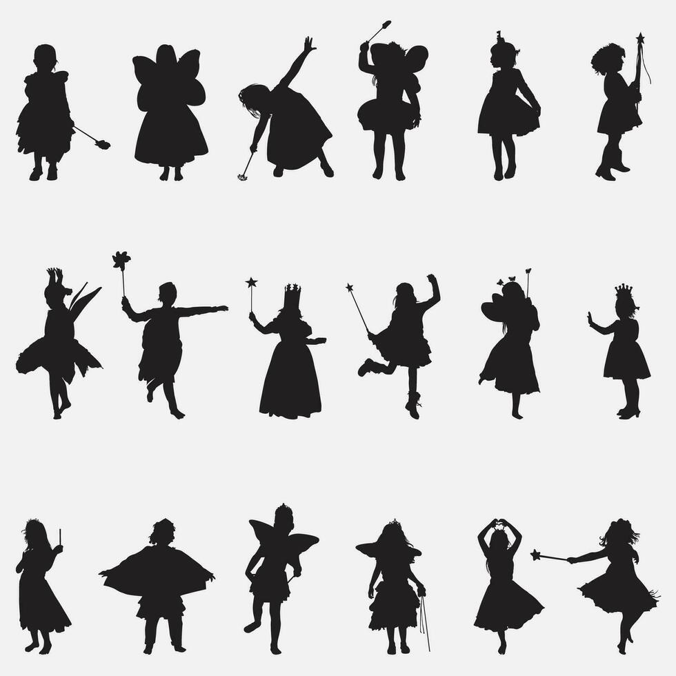 Fée fille silhouette vecteur