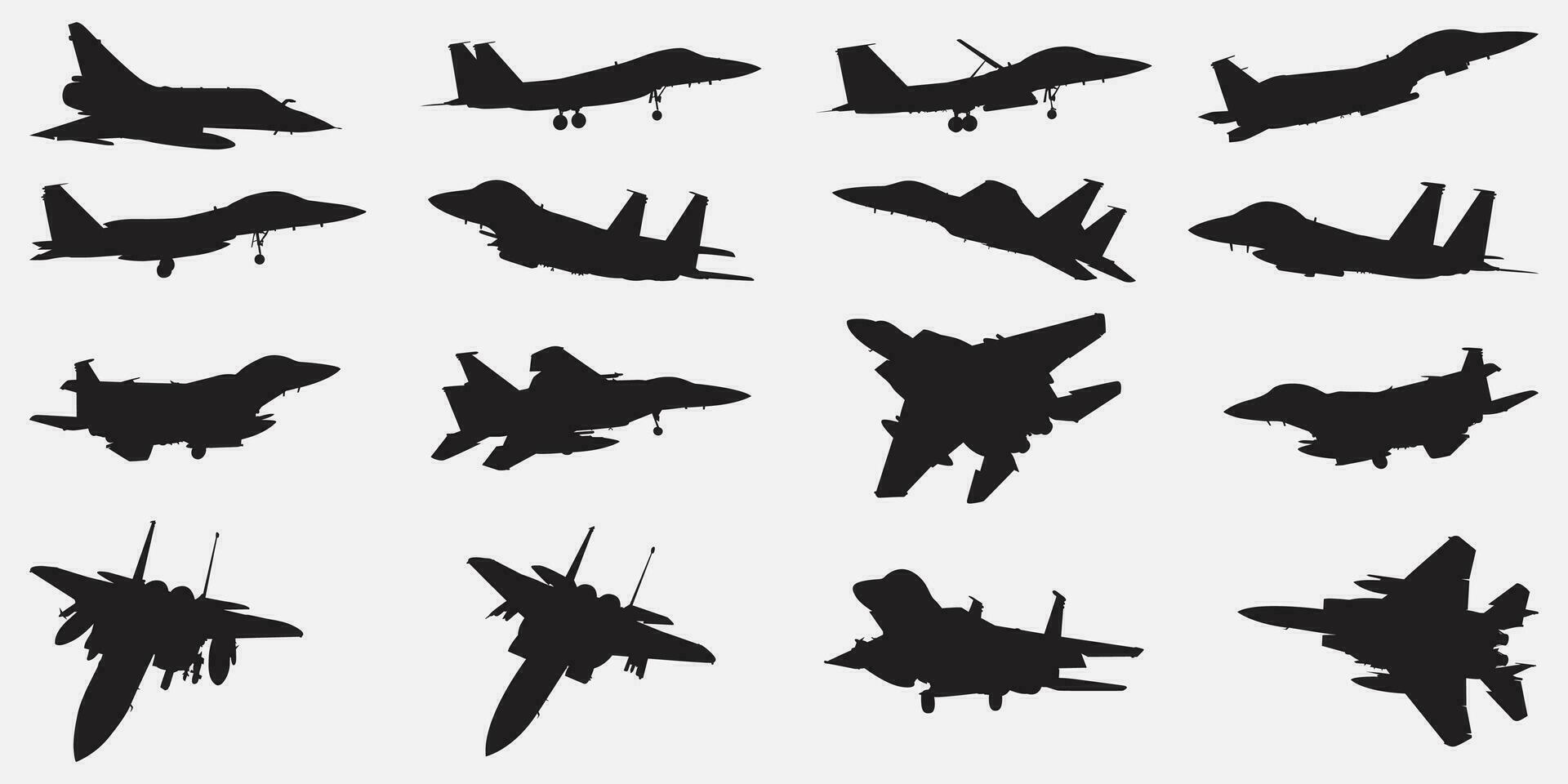combattant jets silhouette vecteur
