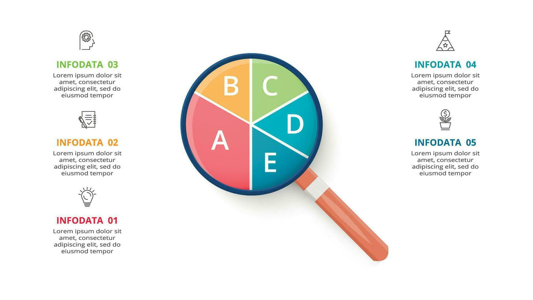 Créatif concept pour infographie avec 5 pas, choix, les pièces ou processus. affaires Les données visualisation. vecteur