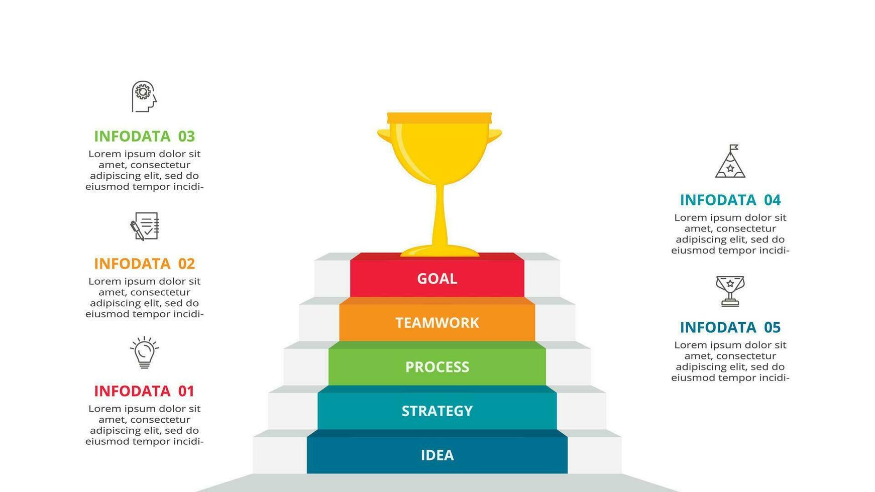 Créatif concept pour infographie avec 5 pas, choix, les pièces ou processus. affaires Les données visualisation. vecteur