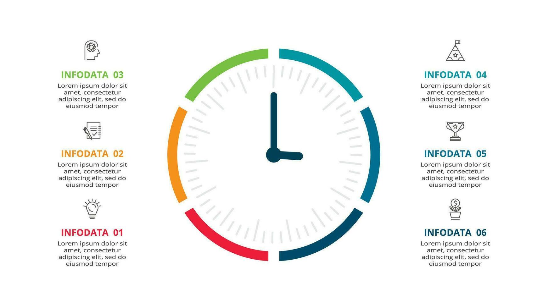 Créatif concept pour infographie avec 6 pas, choix, les pièces ou processus. affaires Les données visualisation. vecteur