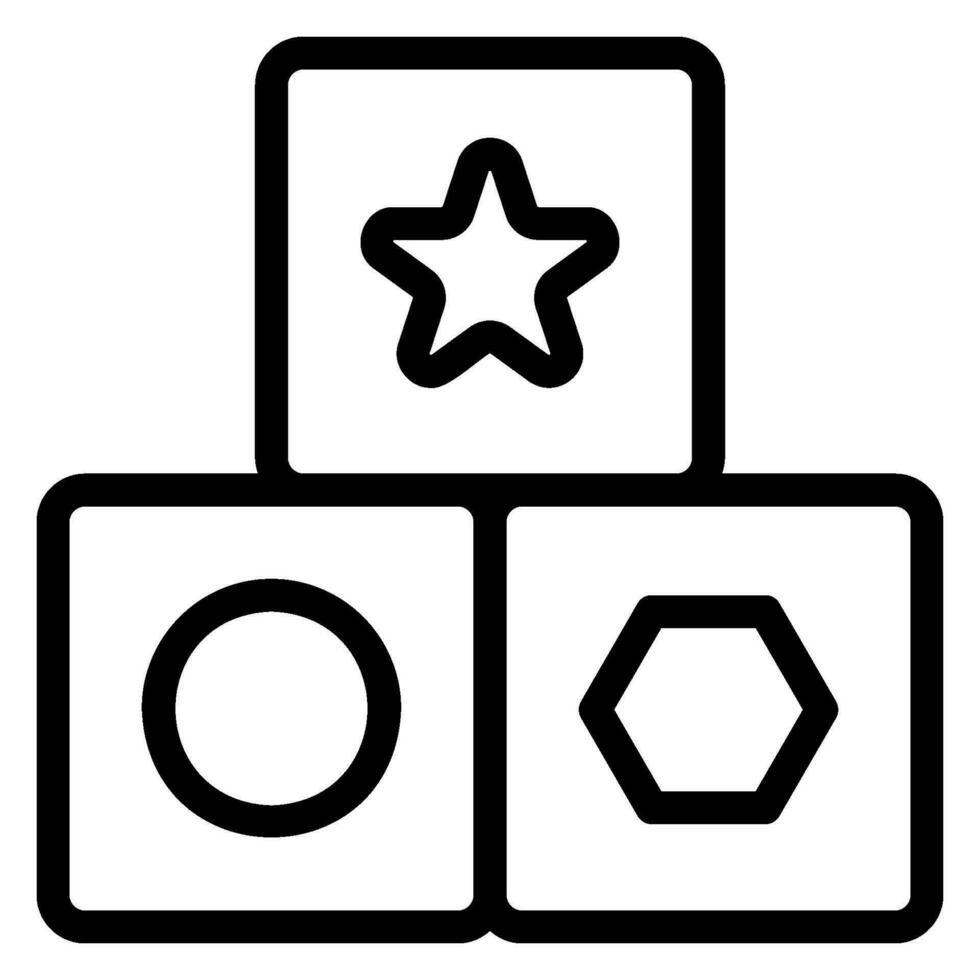 icône de ligne de blocs vecteur