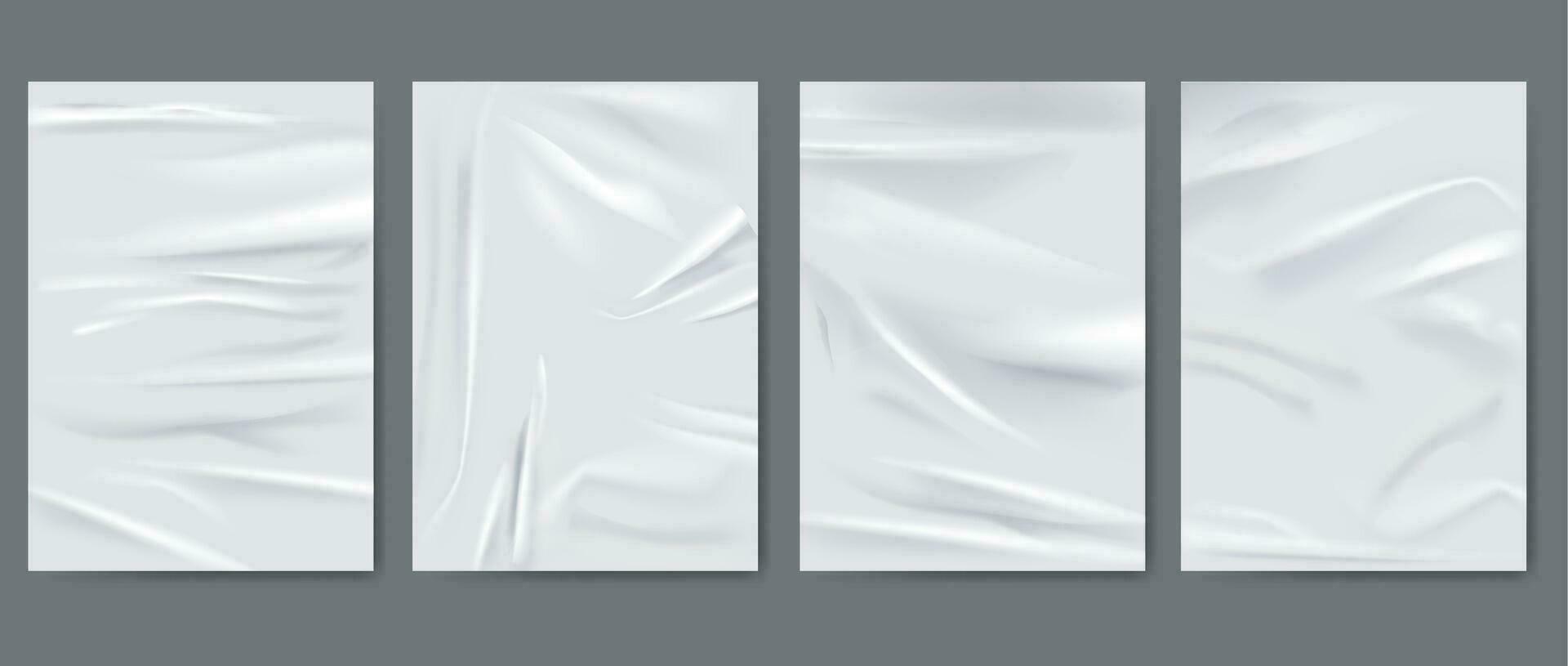 réaliste détaillé 3d blanc ridé affiche ensemble. vecteur