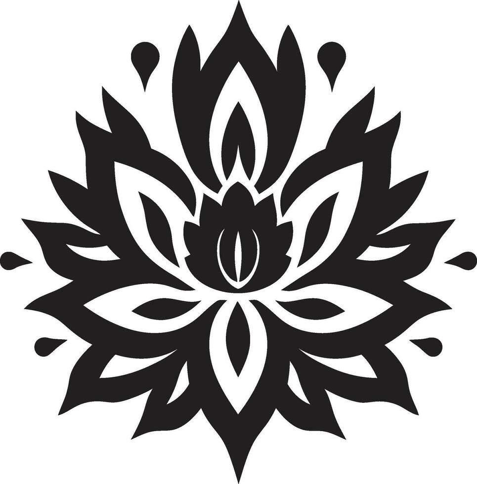 gracieux pétale composition noir artistique emblème lisse Célibataire Floraison main tiré noir logo icône vecteur