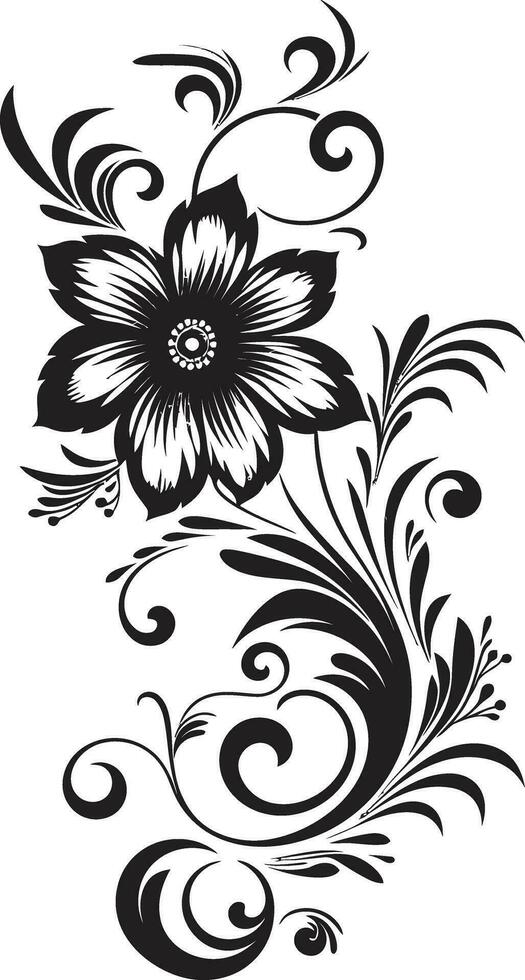 subtil floral faire défiler iconique logo élément éthéré fabriqués à la main bouquet vecteur logo conception