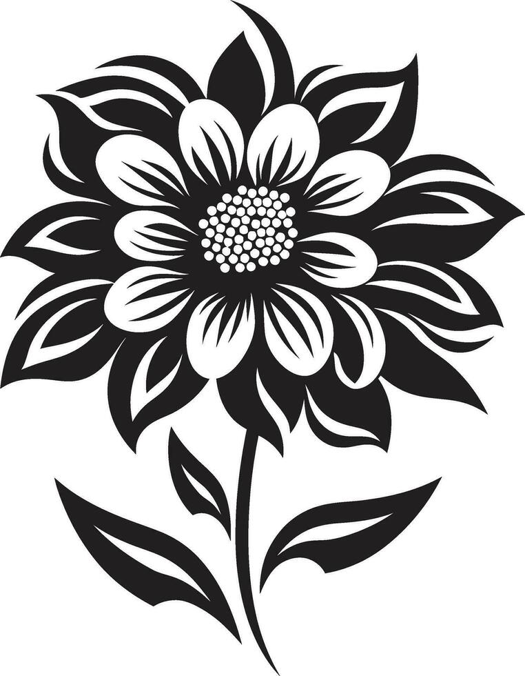 minimaliste Floraison essence Célibataire fabriqués à la main icône élégant floral essence noir vecteur iconique logo