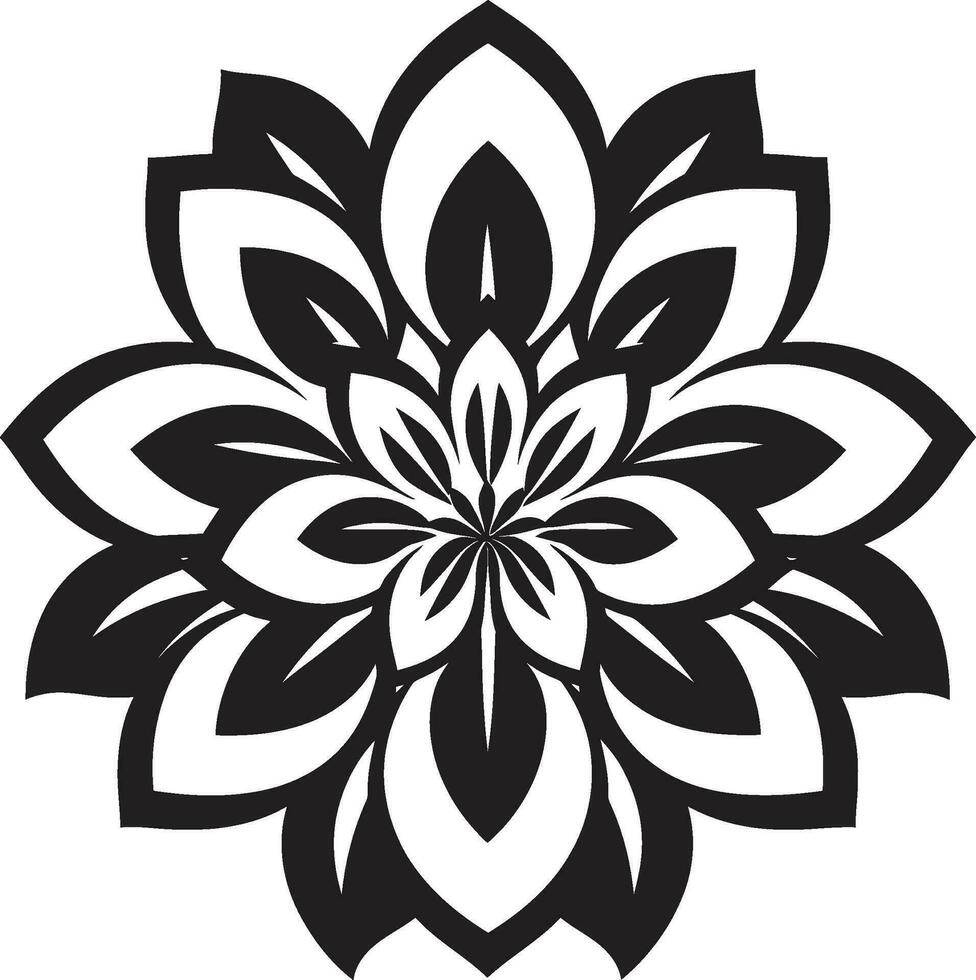 abstrait floral minimalisme Célibataire noir icône conception élégant botanique esquisser minimal main tiré emblème vecteur