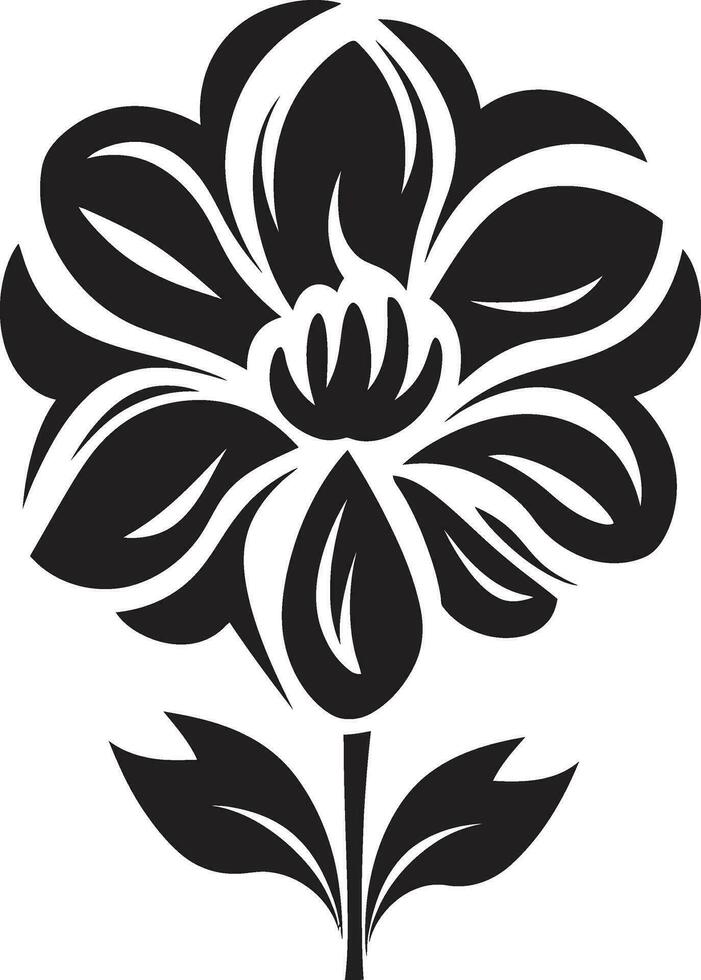 artistique pétale conception noir minimal icône gracieux vecteur Floraison Célibataire artistique logo