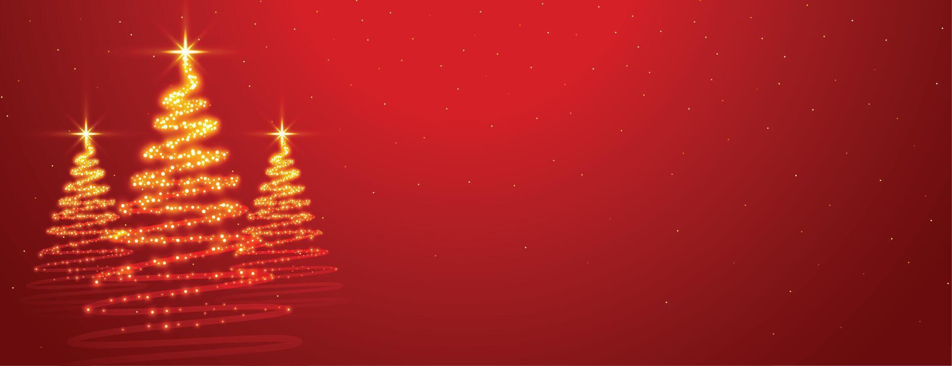 pétillant Noël étoile arbre sur rouge Contexte vecteur