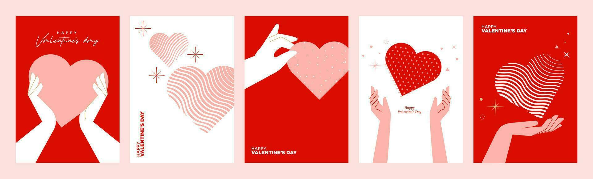 valentines journée salutation carte modèles et bannières. vecteur des illustrations pour valentines jour, l'amour message, social médias et la toile bannière, commercialisation.