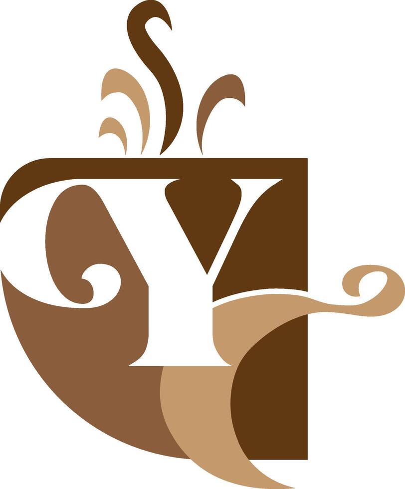 yc lettre café magasin logo conception entreprise concept vecteur