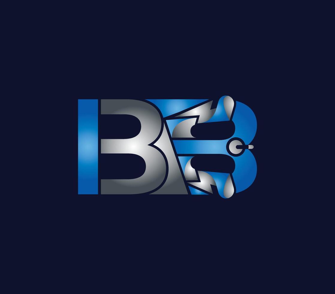 électrique bb lettre Créatif entreprise logo conception bleu Couleur concept vecteur