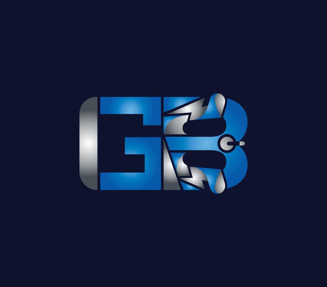 électrique gb lettre Créatif entreprise logo conception bleu Couleur concept vecteur