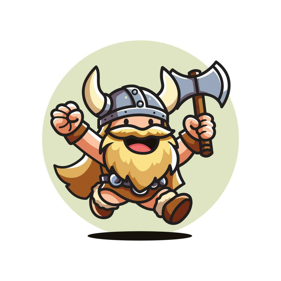 mignonne content viking vecteur conception illustration