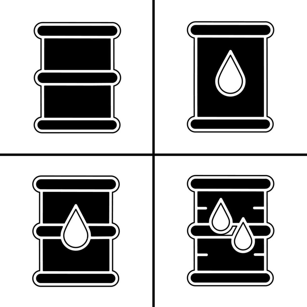 vecteur noir et blanc illustration de pétrole baril icône pour entreprise. Stock vecteur conception.