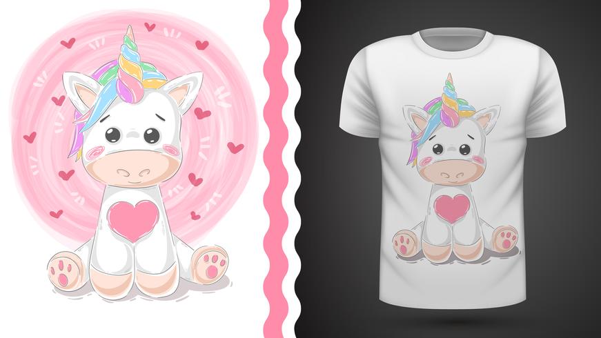 Tee shirt Licorne mignonne - idée d&#39;impression vecteur