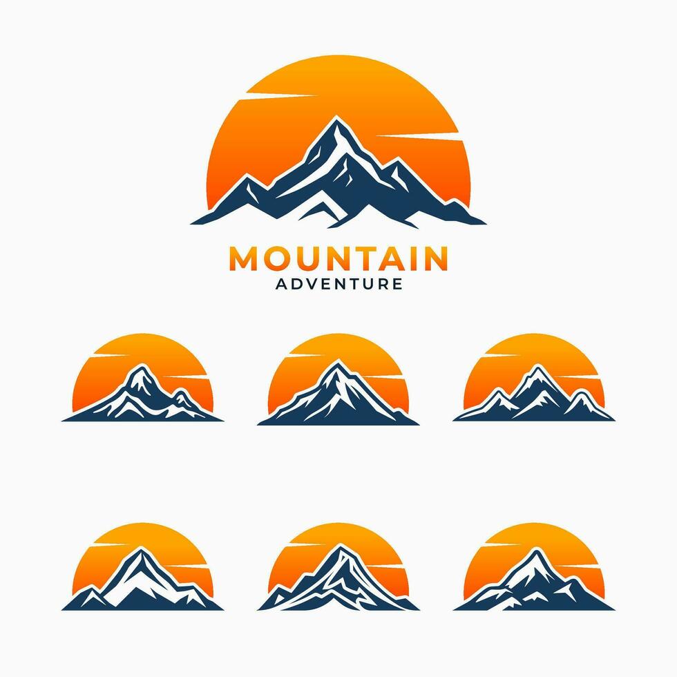 Montagne aventure logo vecteur illustration
