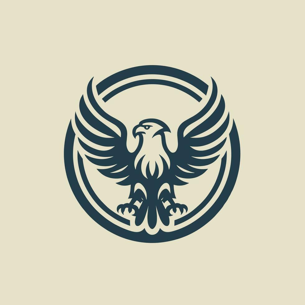 Facile logo de un Aigle diffusion ses ailes, ancien style vecteur